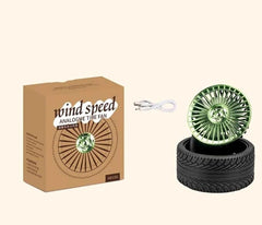 Tech novo- 360-degree rotatable portable fan for car desk, home office, travel, and camping; delivers miles in Indida Windspeed Analogue Tyre Fan (Green)