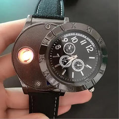 Tech novo - Metal Premium Flameless Watch Lighter Watch Rechargeable Wrist Watch Cigarette Lighter - Pocket Lighter for Men