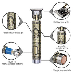 Tech nova-REXBURG 2022 New Electric Pro Li Outliner Grooming Cordless Close Cutting T-Blade Trimmer for Men Household Baldheaded Hair Clippers Beard Shaver Barbershop Professional (Buddha Head)