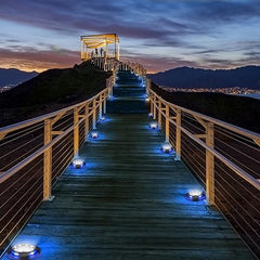 Glow-sync-LED Solar Wall Lights Outdoor Garden Security Lamp-Pack of 8 Solar Light Set (Free Standing Pack of 8)