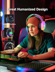 BT 500 - Gaming Headphones with Mic, Sound, and RGB Lights:
