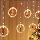 Color sync Lights Novelty 3D Christmas Tree Home Garden Decorations, Indoor/Outdoor USB 9.8ft Warm White Christmas String Lights with Ornamental LED Curtain Lights,