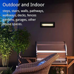 color sync- ZONK Waterproof Rectangular Wall Mount Footlight for Step Stairs and Decking; Landscape Deck Lighting 120V; Black