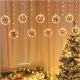 Color sync - Led Christmas Curtain String Lights: Santa Claus, Snowman, Elk, Christmas Light Wishing Ball Icicle Light String Fairy lights for Christmas trees Christmas Decoration Window Pendant with Lights