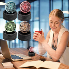 Tech novo- 360-degree rotatable portable fan for car desk, home office, travel, and camping; delivers miles in Indida Windspeed Analogue Tyre Fan (Green)