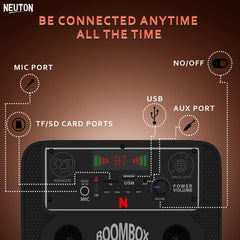 BOOM - Speaker: Bluetooth speaker with microphone, 40W power and up to 5 hours of playback on a 2000mAh battery