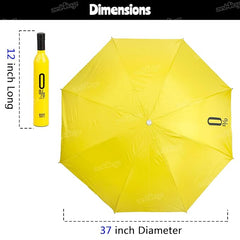 Travel Umbrella with Compact Folding Design for Rain and UV Protection with Bottle Case