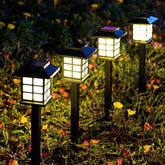Glow sync-Outdoor Garden Solar Stake Lights Flickering Candle Lantern Lighting for Yard, Lawn, Patio, Pathway, Wall Decoration