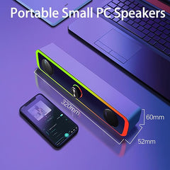 Desktop monitor speakers for computers, USB-powered computer speakers with RGB lights,