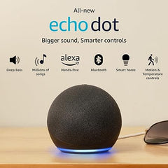 Amazon Echo Dot | Bluetooth, motion detection, temperature sensor, Alexa, and larger sound