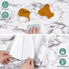 Marble Contact Paper Black White Grey Granite Wallpaper,