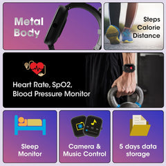 ZEBRONICS - DRIP SMART CALLING WATCH | METALLIC BLACK | FOR MEN AND WOMEN