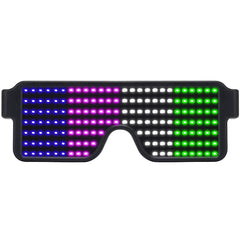 Glasslooks-LED Eyewear Flashlight Glasses Exuberant Gathering Festival Christmas Multicolored USB Rechargeable LED Rave Glowing Flashing Glasses Favorite