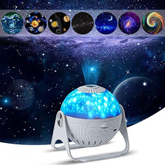 SAVY-BLURISM Universe Planetarium Projector, 6 in 1 Galaxy Projector Night Light with Nebula Moon Planets Aurora, 360° Rotating Focusable Star Projector Lamp for Baby Kids Room Ceiling Playroom Party Bar