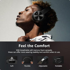 Trouble Audio - Bluetooth Headphones Foldable Headset, Ultra-Soft Memory Earbuds, Compatible with Laptops, PCs, and Mobile Phones; Over-ear Wireless Headphones with Three EQ Modes and 40 Hours of Playback; Bluetooth Version 5.3