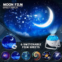 SAVY-BLURISM Universe Planetarium Projector, 6 in 1 Galaxy Projector Night Light with Nebula Moon Planets Aurora, 360° Rotating Focusable Star Projector Lamp for Baby Kids Room Ceiling Playroom Party Bar