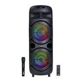 48W 5.0 Wireless Bluetooth Trolley Speaker with Wireless Mic and Disco Party Lights