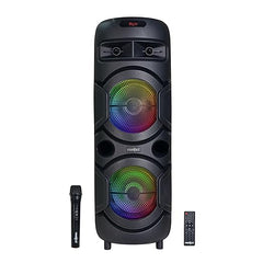 48W 5.0 Wireless Bluetooth Trolley Speaker with Wireless Mic and Disco Party Lights