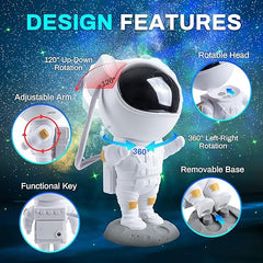 Astro-Astronaut Star Projector Night Light,with Timer,Remote Control and 360°Adjustable Design,Nebula Starry