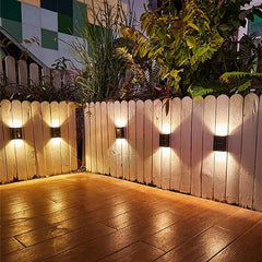 Glow sync-2 LED Solar Wall Light UP and Down Illuminate Outdoor Sunlight Sensor Lamp IP65 Waterproof