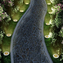 Glow Sync-8 Pack Solar Ground Lights, 8 LED Solar Powered Disk Lights Outdoor Waterproof Garden Landscape Lighting for Yard Deck Lawn Patio Pathway Walkway