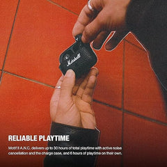Marshall Motif II ANC - True Wireless Active Noise Cancelling Bluetooth Earbuds that have a 30-hour playback period and transparency mode.
