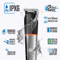 ZEBRONICS HAIR TRIMMER (BLACK+METALLIC GREY)