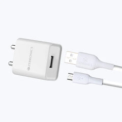 ZEBRONICS - 5V |2.4A ADAPTOR WITH TYPE C CABLE White