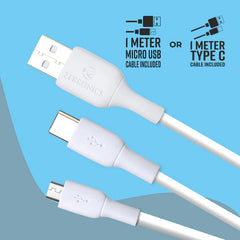 ZEBRONICS - 5V |2.4A ADAPTOR WITH TYPE C CABLE White