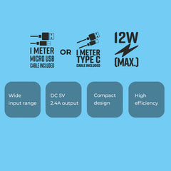 ZEBRONICS - 5V |2.4A ADAPTOR WITH TYPE C CABLE White