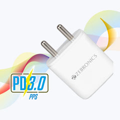ZEBRONICS - 20W | 3A ADAPTOR WITH USB/TYPE-C PORT