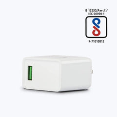 ZEBRONICS - 18W | ADAPTOR WITH TYPE C CABLE White | Black