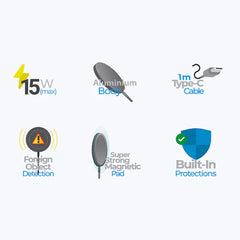 ZEBRONICS - 15W WIRELESS CHARGER Silver | Black