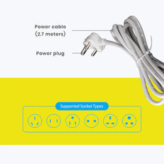 ZEBRONICS - USB+POWER STRIP|2500W|2.7M|4 Socket|2 USB