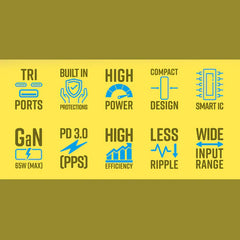 ZEBRONICS - (65W GaN CHARGER) Laptop and Mobile Adapter