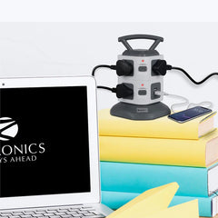 ZEBRONICS - USB POWER STRIP |2500W|2.8M|7 Socket|2USB