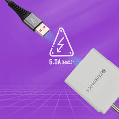 ZEBRONICS USB TO TYPE C MULTI PROTOCOL 65W CABLE (BRAIDED