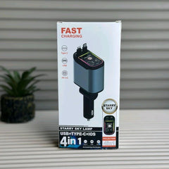 4 in 1 Starry Sky Car Charger – Fast Charging + Ambient Light Projector (Type-C, iOS, USB, PD 3.0) ₹ 899 ONLY