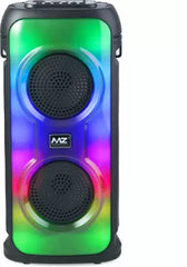 Boom-Mz Fusion Party V3 40W Bluetooth Karaoke Party Speaker with Dual Drivers, RGB Lighting, USB/SD Card/Aux Playback, Auto TWS Function, and Remote Control (Black) with immersive sound and a 3-meter wired microphone