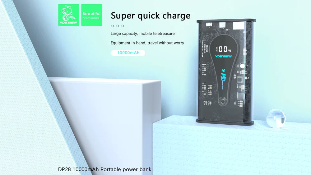 White VEDENMENV FAST CHARGING 10000mAh Power Bank (22.5W)