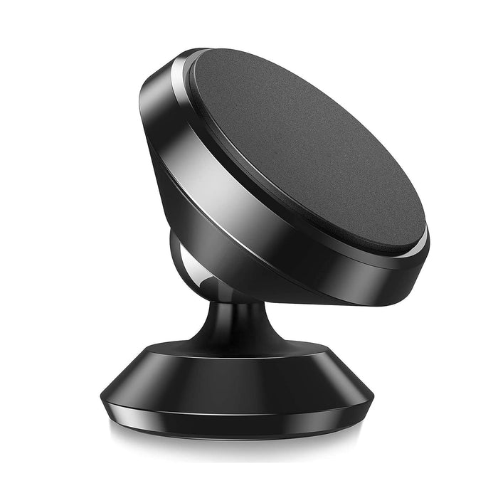 Fiunatec's 360-degree rotating dashboard mount magnetic phone holder for cars, offices, desks, homes, and tables is an aluminum car mount magnetic mobile holder for dashboards (black).