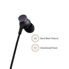 Rovski Metal Sound Chamber, Mic, and Bass Wired in-Ear Earphones in Black