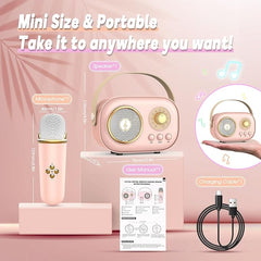 Mint green Kids Portable Bluetooth Wireless Karaoke Speaker—NEWOT