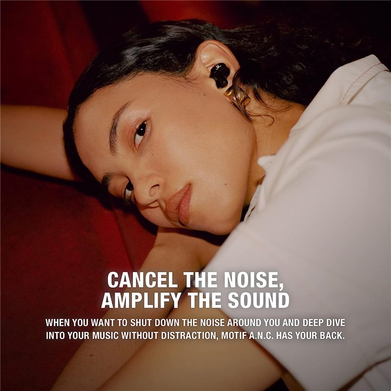 Wise Wear- In-ear headphones with true wireless noise cancellation from MarshMotif—black