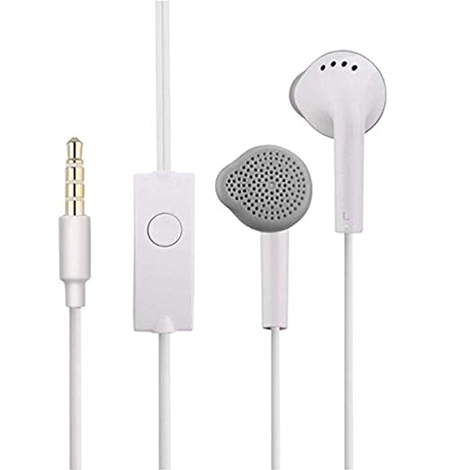 Original wired in-ear headphones that are similar to the earphones Hands-free stereo deep bass headphone with built-in microphone, call answer/end button, and 3.5mm Aux audio jack (YS6, White)
