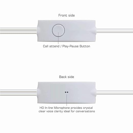 Original wired in-ear headphones that are similar to the earphones Hands-free stereo deep bass headphone with built-in microphone, call answer/end button, and 3.5mm Aux audio jack (YS6, White)