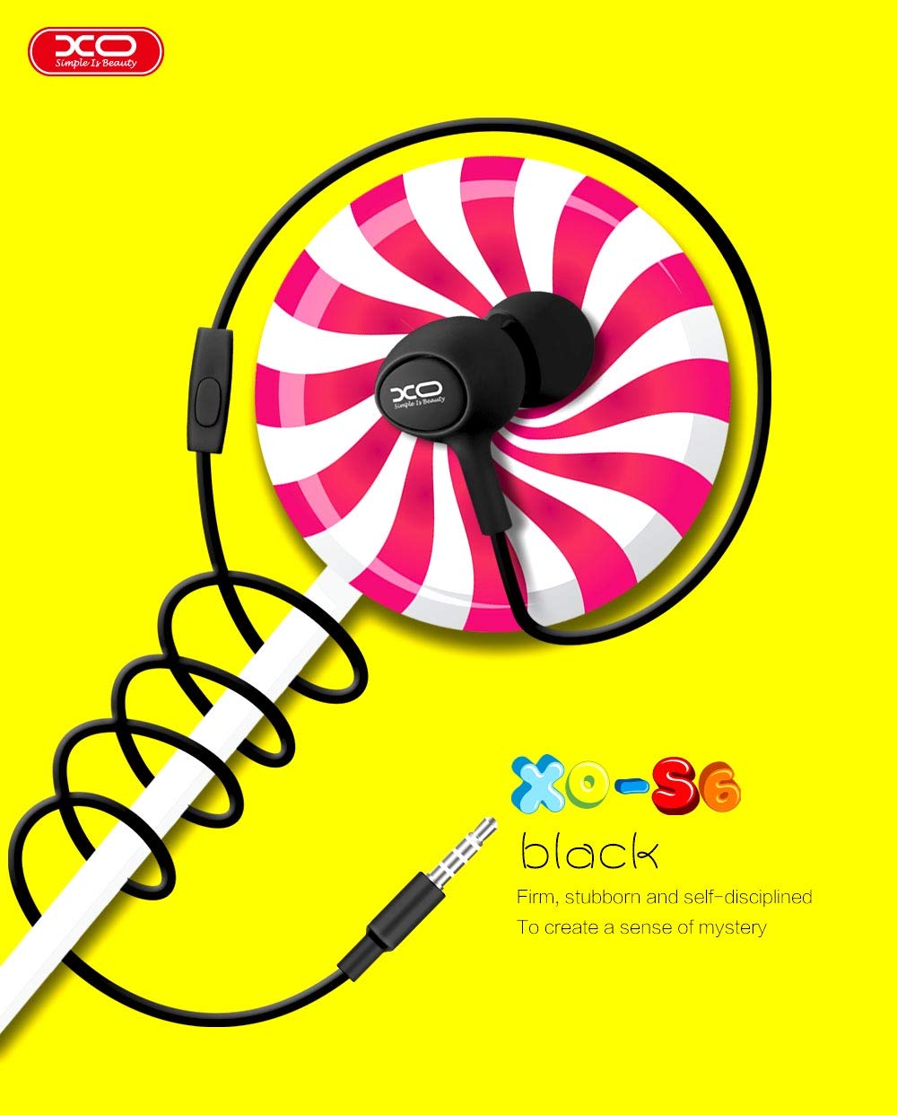Earphones with the Simple Is Beauty design Headphones Black Earbuds with Mic