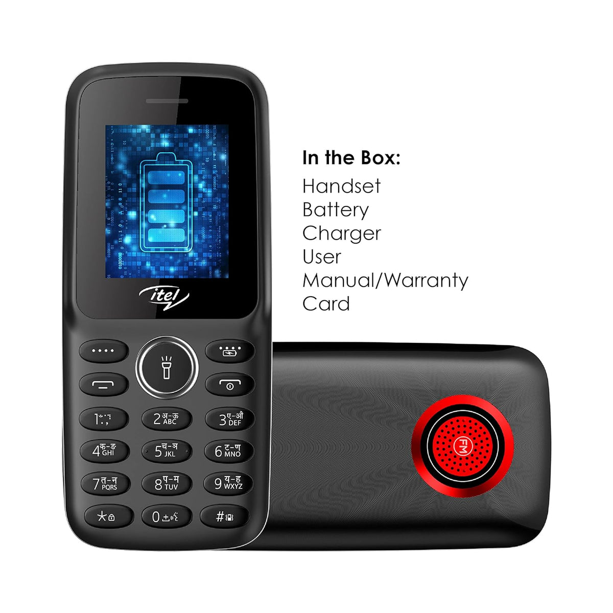 itel it2163s" (black, 4.5cm, 1200mAh, Bluetooth caller, kingtalker,  115x49.5x14.2 mm