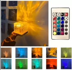 Color sync-Acrylic Crystal Desk Lamp?Control Switch & USB Charging?Dynamic Table Lamp Table Lamp  (14 cm, Grey)