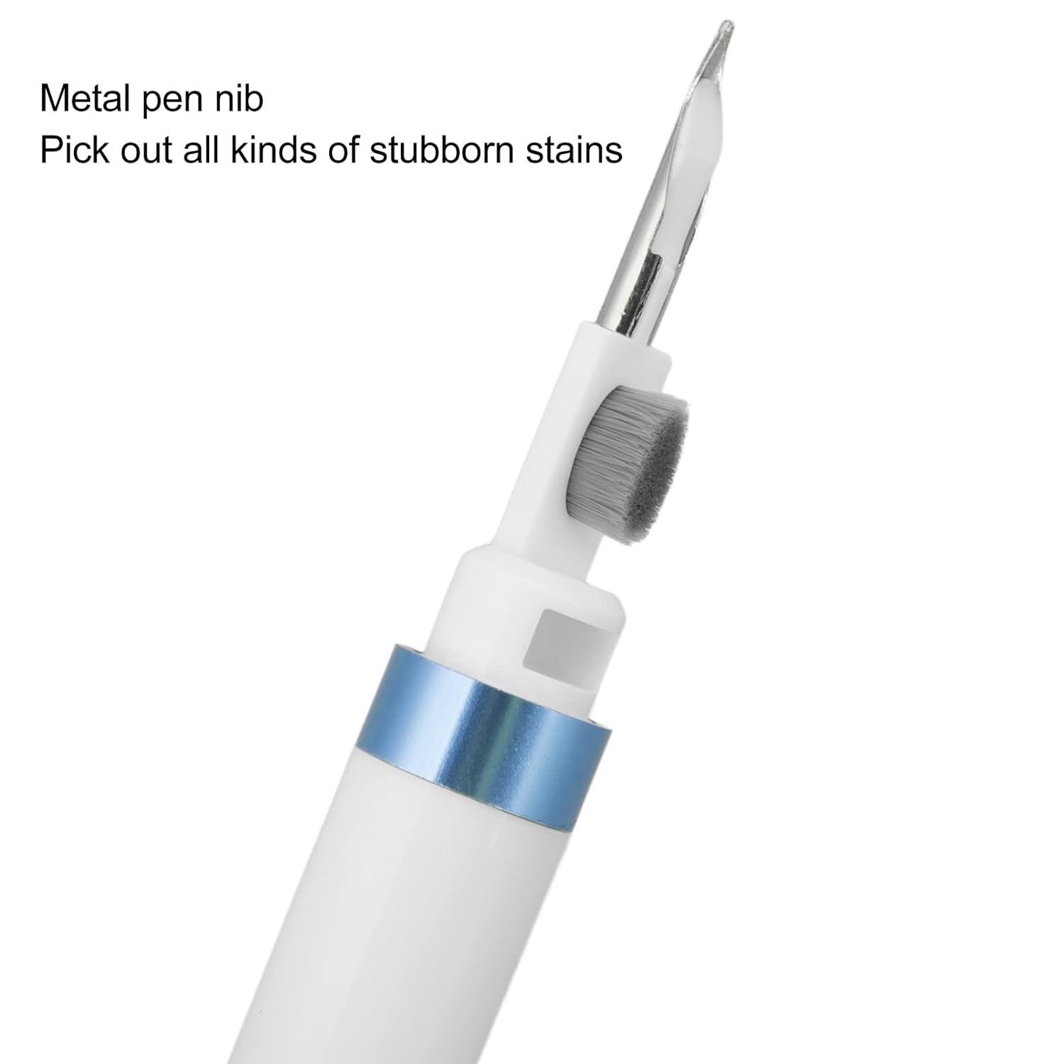 Tech nova-Wireless Headset Cleaning Pen: Multifunctional Metal Tip Soft Brush Camera Headphone Headset with Cleaning Pen Pocket (Blue)